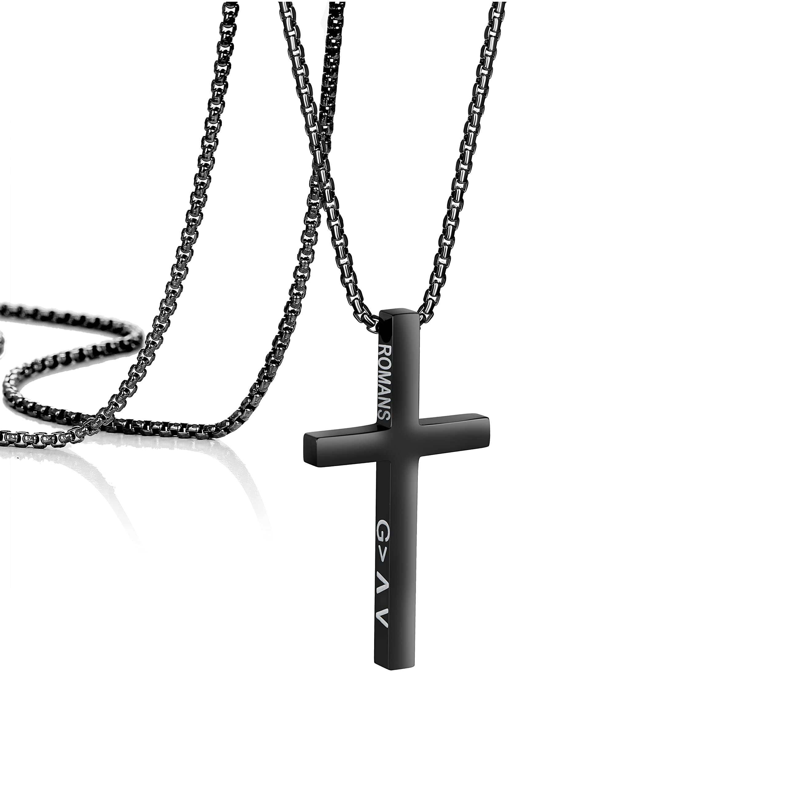 Faith Cross Necklace for Men & Women - Stainless Steel 24