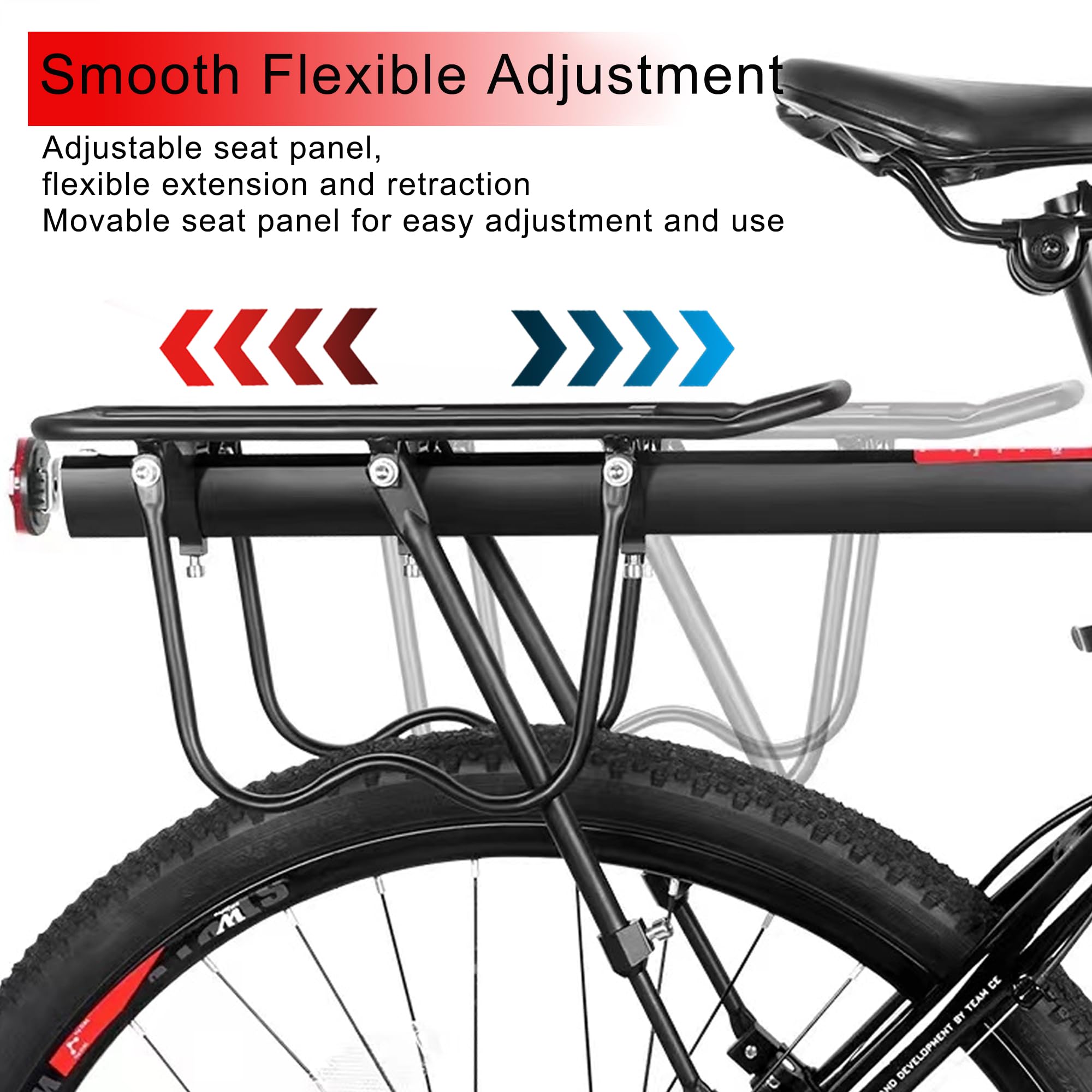 Aluminum Alloy Rear Bike Rack - Quick Release Cargo Carrier for Bicycle Back | Perfect for Commuting, Grocery Shopping & Outdoor Adventures