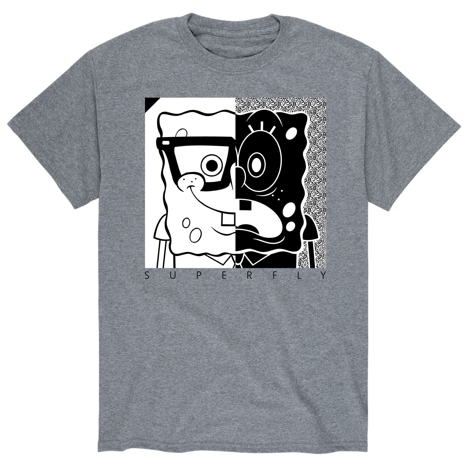 HYBRID APPAREL Spongebob Squarepants Superfly Men's Short Sleeve Graphic T-Shirt - Cartoon Character Tee for Casual Wear & Fan Gifts