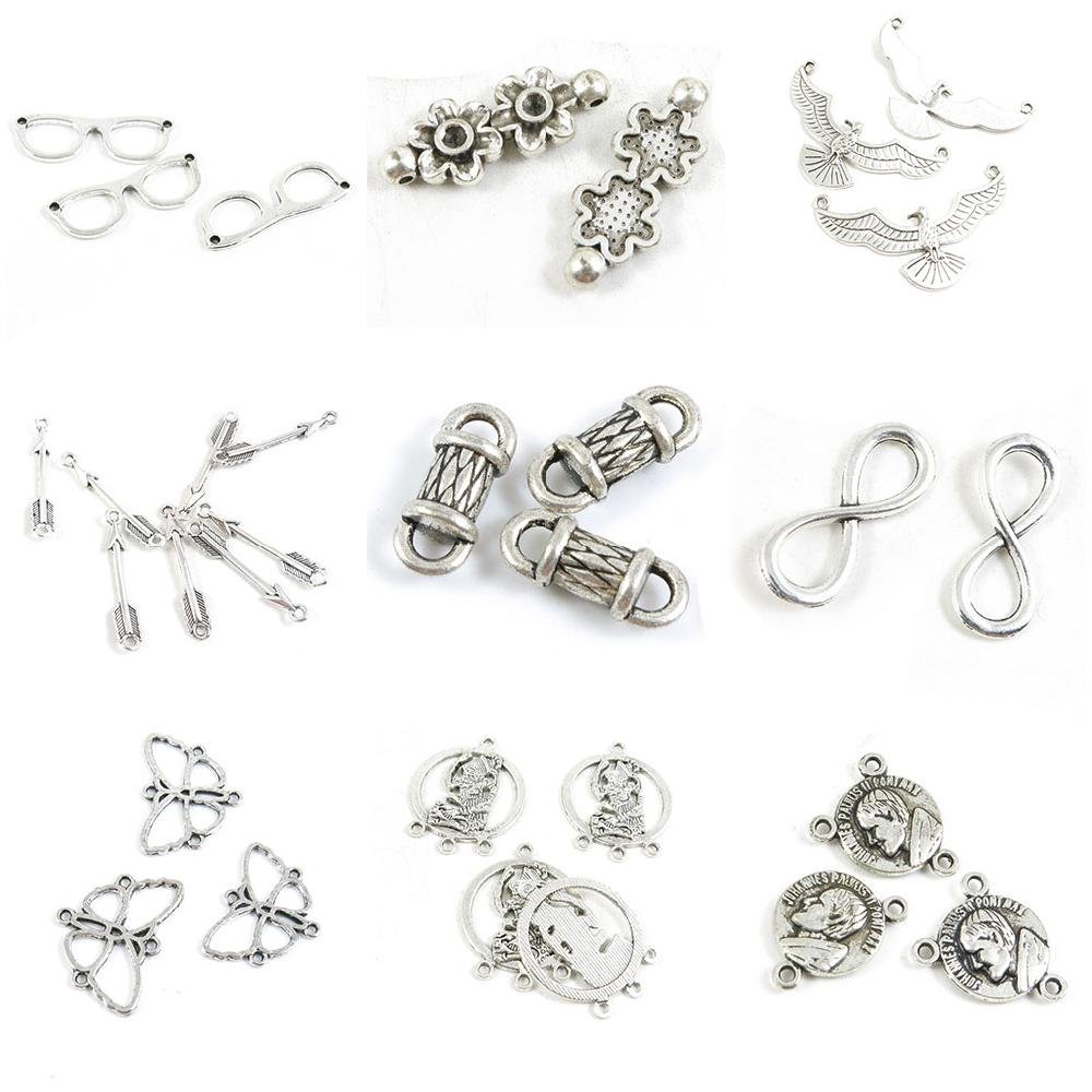 31 Pieces Antique Silver Tone Jewelry Making Charms Set - Benedictus, Bishop, Pharaoh, Butterfly, Infinity & More for DIY Bracelets, Necklaces & Craft Projects