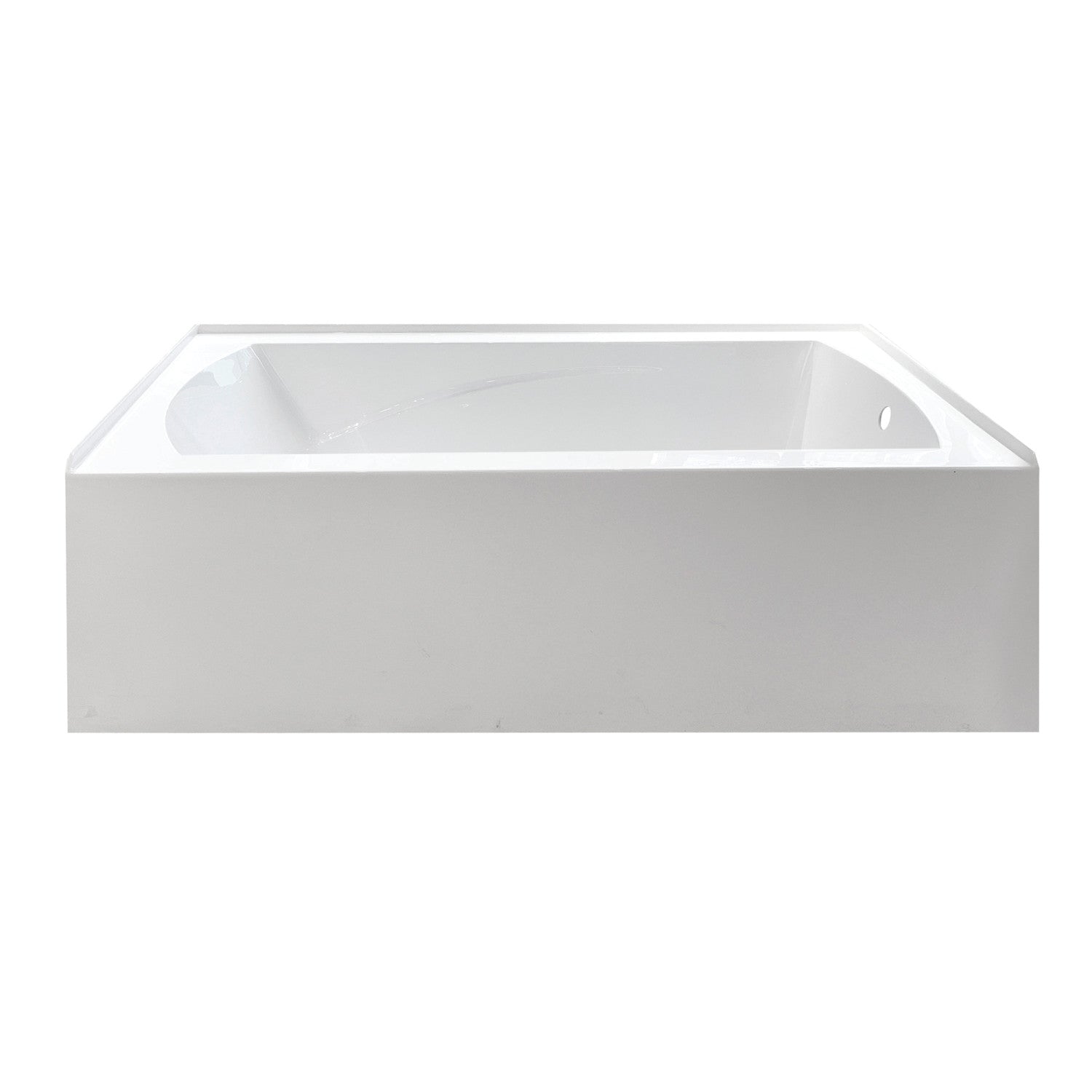 Aqua Eden 60 Inch Acrylic Rectangular 3-Wall Alcove Bathtub with Armrests - Right Hand Drain, Glossy White - Perfect for Modern Bathroom Renovations and Spa-Like Relaxation