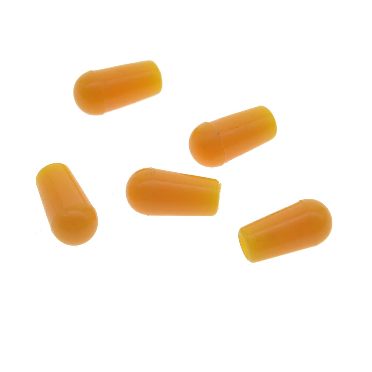 KAISH 5-Pack Amber Plastic 3-Way Toggle Switch Knob Caps for Les Paul Guitar - Compatible with Switchcraft Switches (American Thread) - Perfect for Guitar Repair, Customization & Replacement Parts