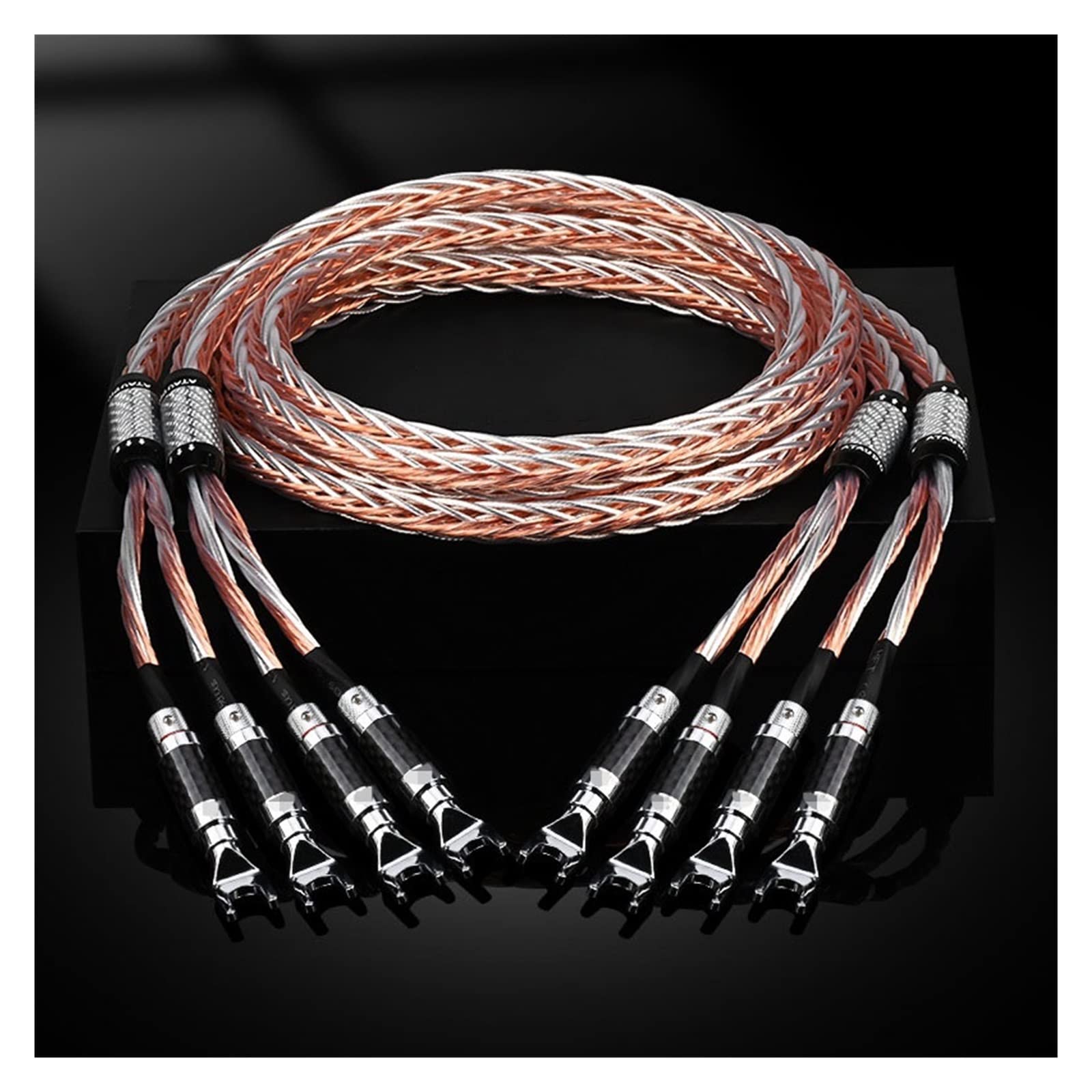 Premium DREEK Hifi OCC & Silver Speaker Cable - 3M High-End Audio Cable with Carbon Fiber Y Plugs for Home Theater & Studio Speakers - Perfect for Audiophiles & Professional Sound Systems