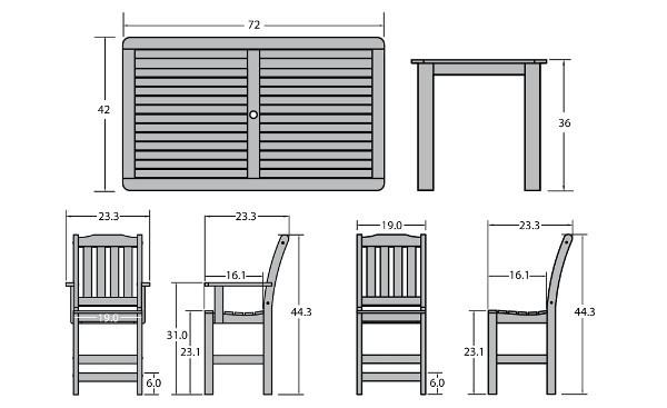 Lehigh 7-Piece Rectangular Counter Height Outdoor Dining Set - Patio, Garden, Backyard Furniture for Dining & Entertaining