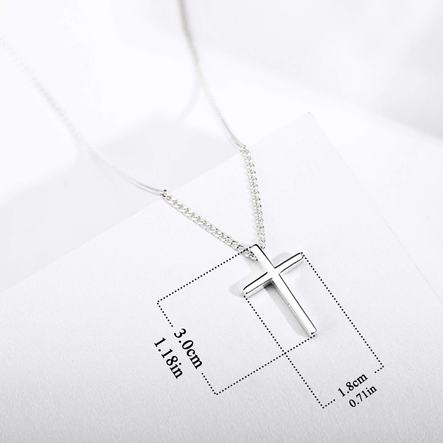 Elegant Small Cross Pendant Necklace for Women - Minimalist Sterling Silver Religious Jewelry - Perfect Mother's Day & Birthday Gift - Ideal for Church, Weddings & Everyday Wear