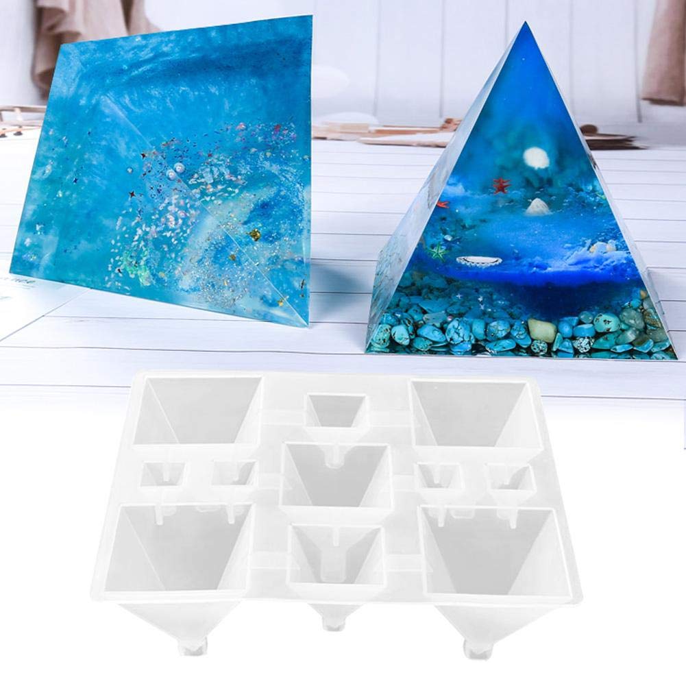 Premium Silicone Resin Casting Molds for Cone Pyramid Crystal - 11-Slot Epoxy Jewelry Box Molds for DIY Crafting, Jewelry Making, Aromatherapy Candles - Perfect for Home Decor, Gift Making & Craft Projects