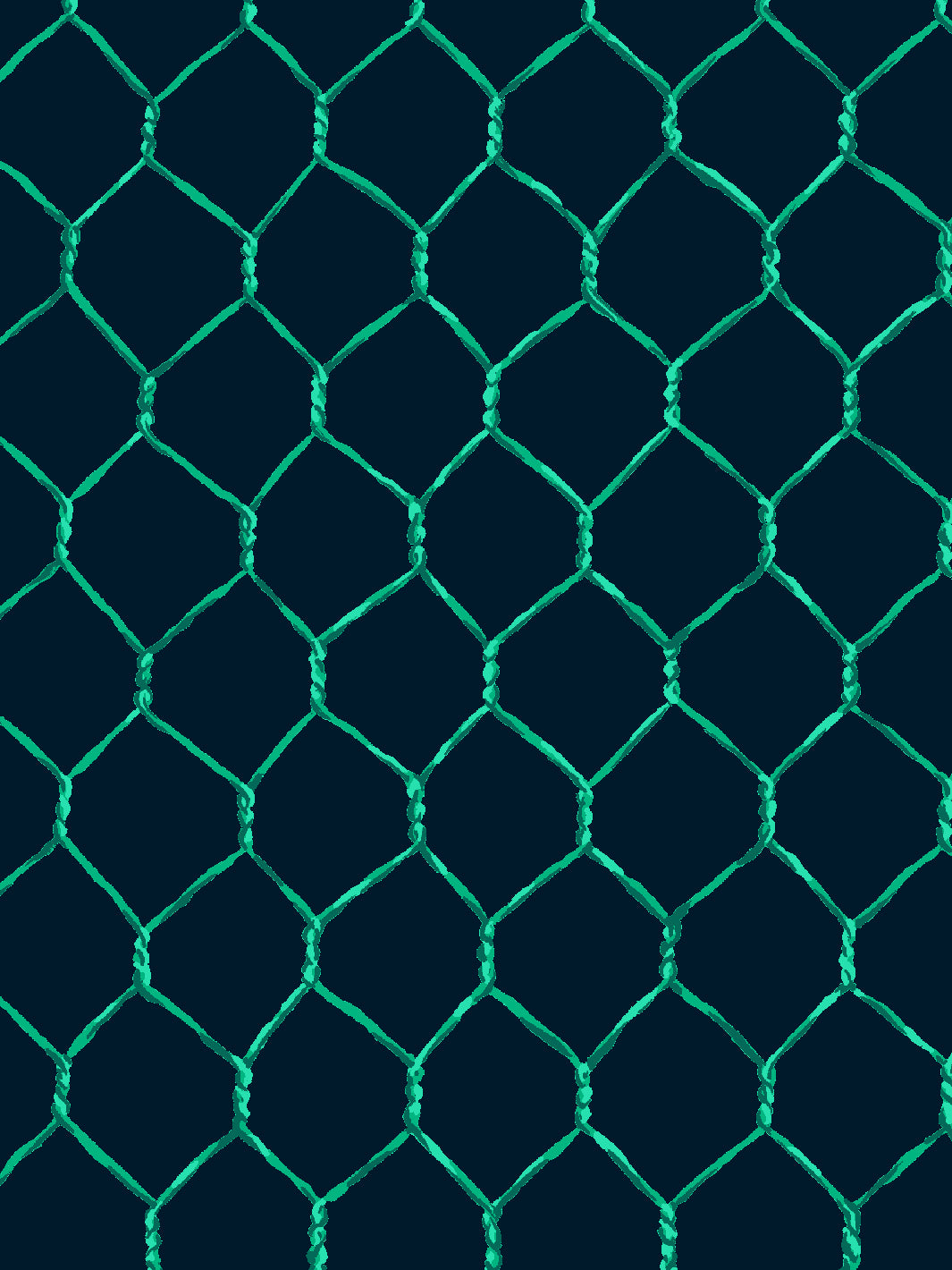 Evelyn's Chicken Wire Wallpaper by Sarah Jessica Parker - Emerald on Navy Blue Peel & Stick Wallpaper for Farmhouse, Kitchen, Bathroom Decor