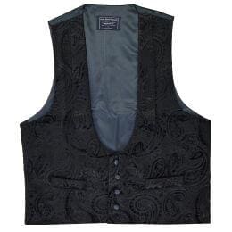 Elegant Black Scoop Evening Tuxedo Waistcoat for Men - Formal Wedding, Prom & Black Tie Events