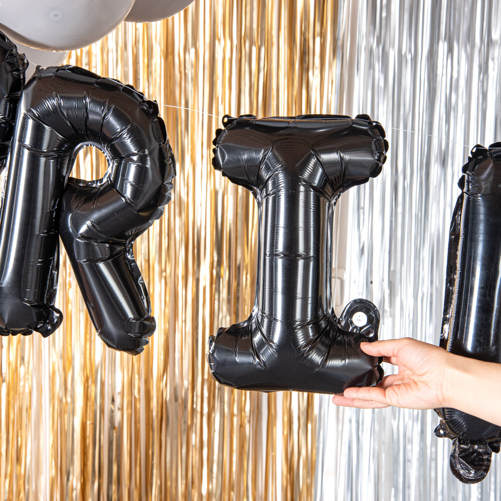 Balloonify Black Mylar Letter I Balloon - 16 Inch - 1 Count Box - Perfect for Birthday Parties, Baby Showers & Graduation Decorations