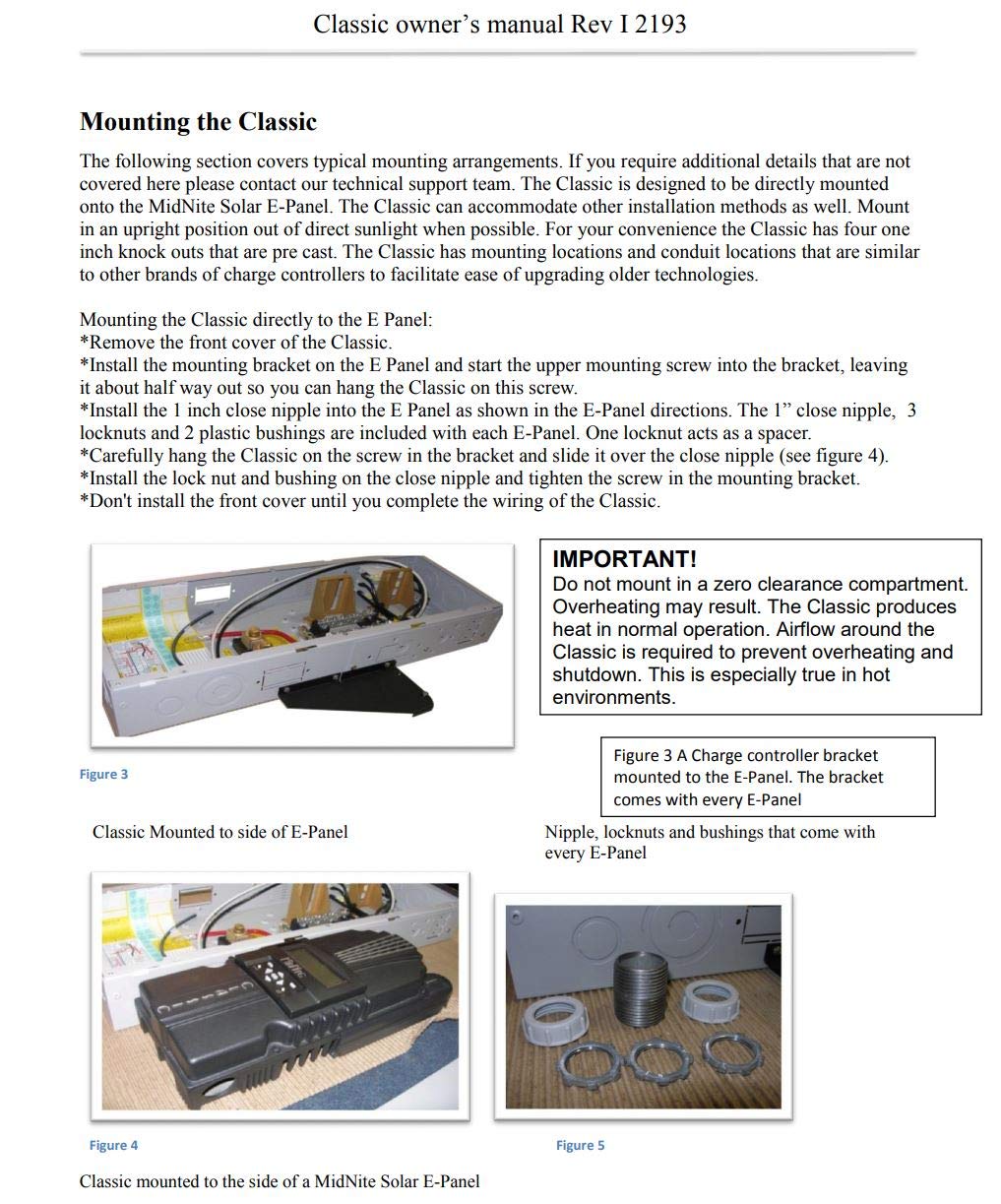 MidNite Solar CLASSIC 250-SL MPPT Solar Charge Controller 250V for Off-Grid Solar Systems | High Efficiency Solar Panel Charging | RV, Boat & Home Solar Power Use