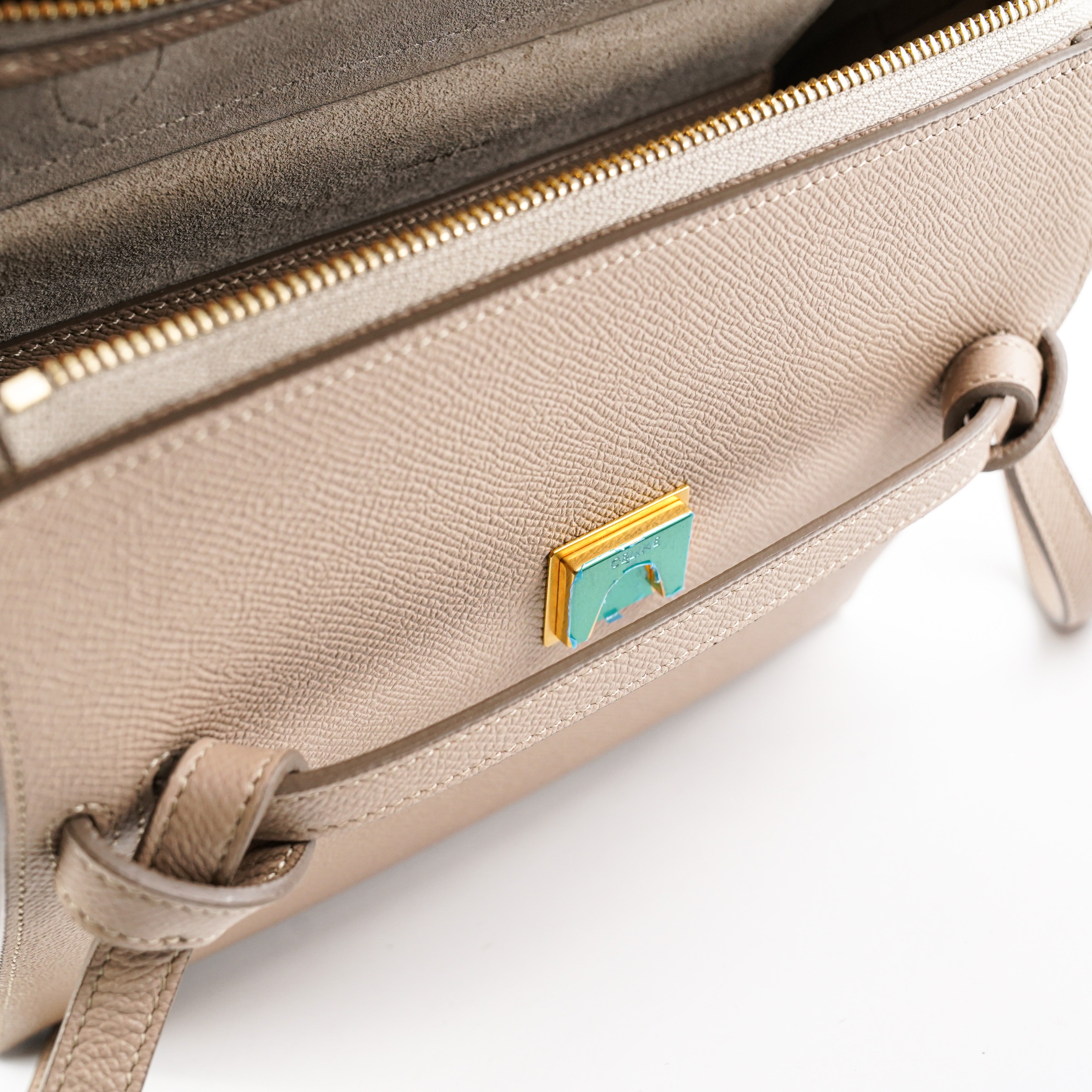 Celine Micro Belt Bag in Beige | Genuine Leather Crossbody Handbag for Women | Perfect for Work, Travel & Everyday Use