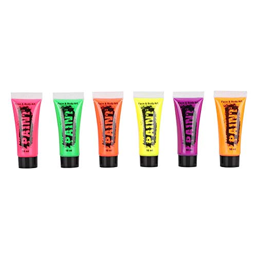 6 Colors 60ml Professional Water-Based Face & Body Paint Set - Non-Toxic Cosmetic Pigments for Halloween, Theater, Cosplay, Face Painting & Party Makeup - Perfect for Artists, Kids & Adults