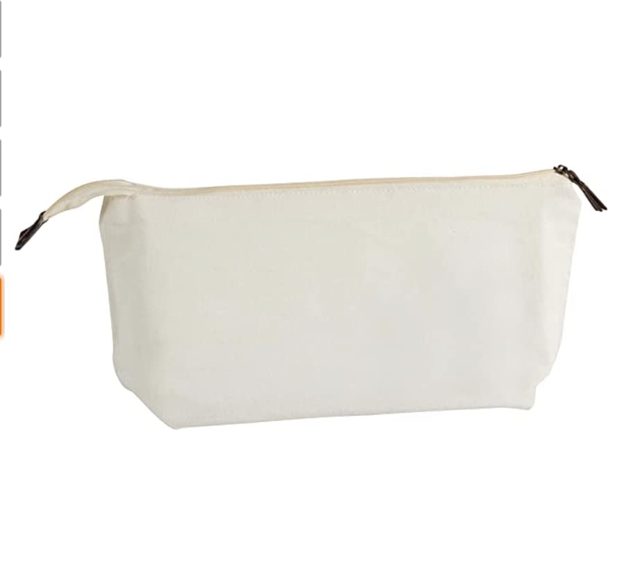 Juvale 6 Pack White Cotton Canvas Makeup Bags with Zipper - 11.75 x 5.5 Inch Travel Toiletry Organizer Set for Cosmetics, Jewelry & DIY Crafts | Perfect for Travel, Gym, Home Storage & Gift Giving