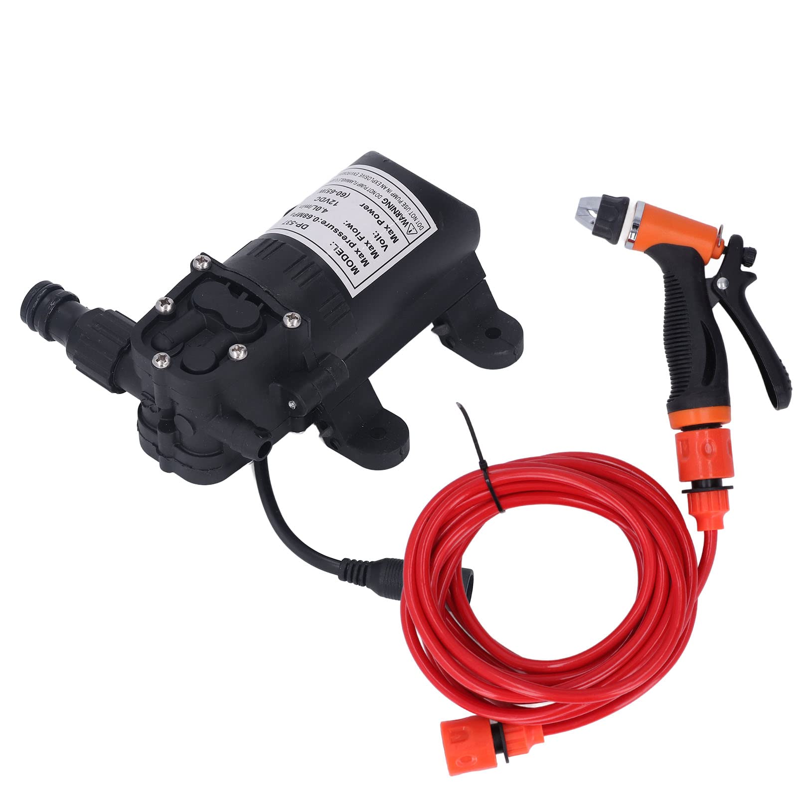 12V Electric Car Wash Pump Kit, 160 PSI Portable High Pressure Washer with 2 Hoses - Ideal for Auto Detailing, RV Cleaning & Home Use