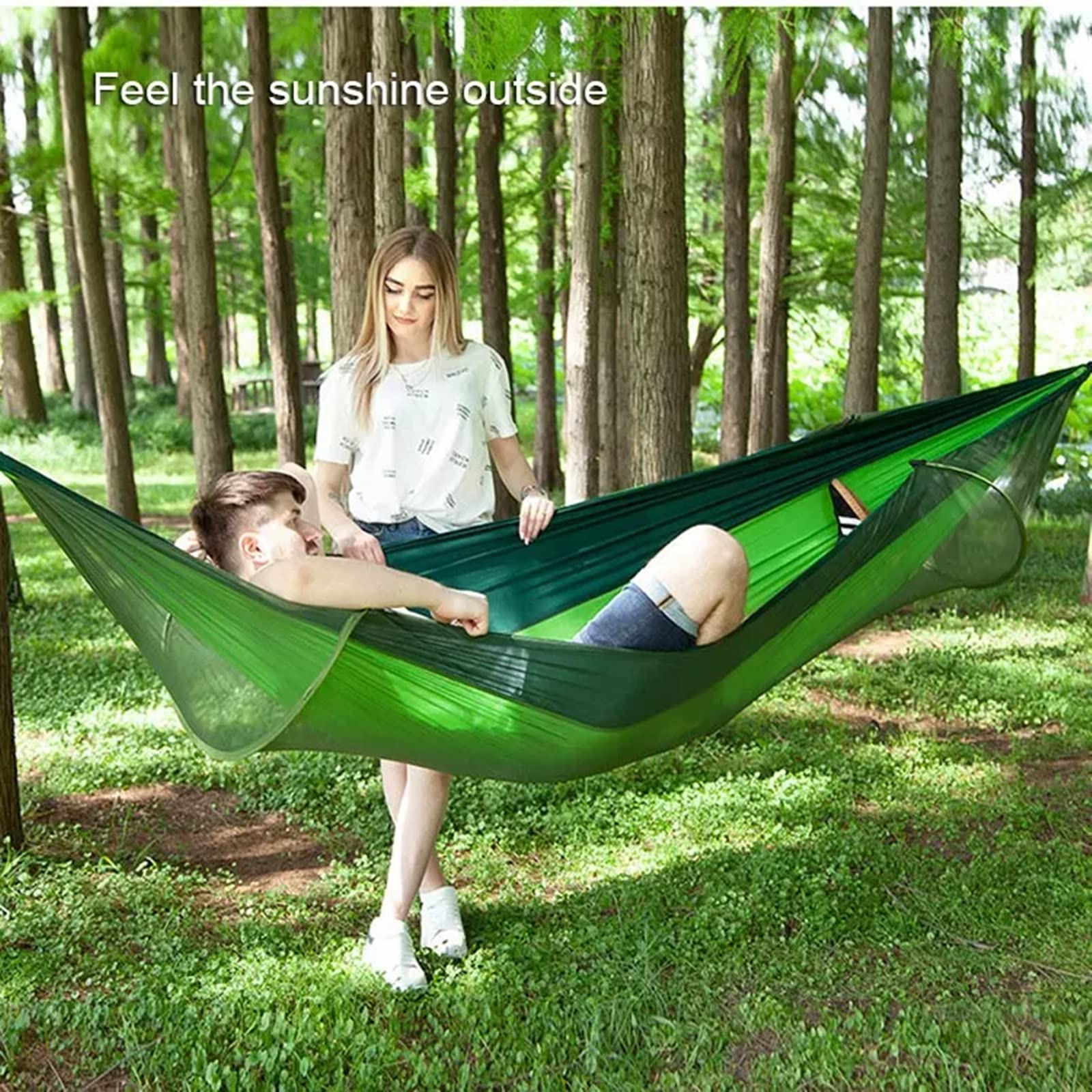 2-Person Camping Hammock - Portable & Lightweight for Outdoor Adventures (Army Green)