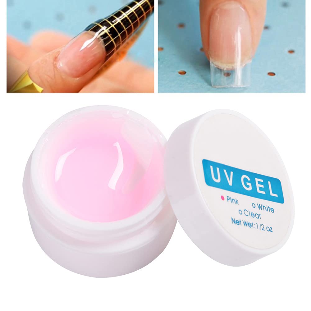 Professional Nail Extension Glue for Natural & Artificial Nails - Strong Hold, Beautiful Nail Art, Portable & Practical - Perfect for Home Use, Salon & DIY Manicures (Pink)