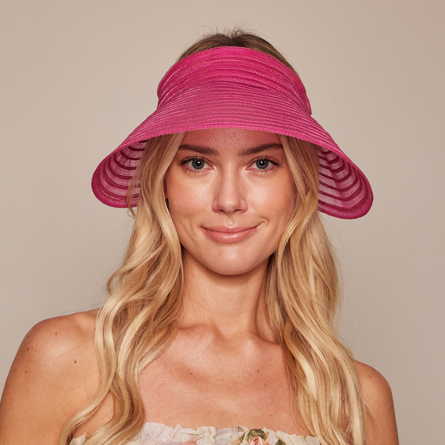 Trixie Packable Horsehair Visor for Women - Stylish Sun Hat for Outdoor Activities, Beach, Golf & Travel