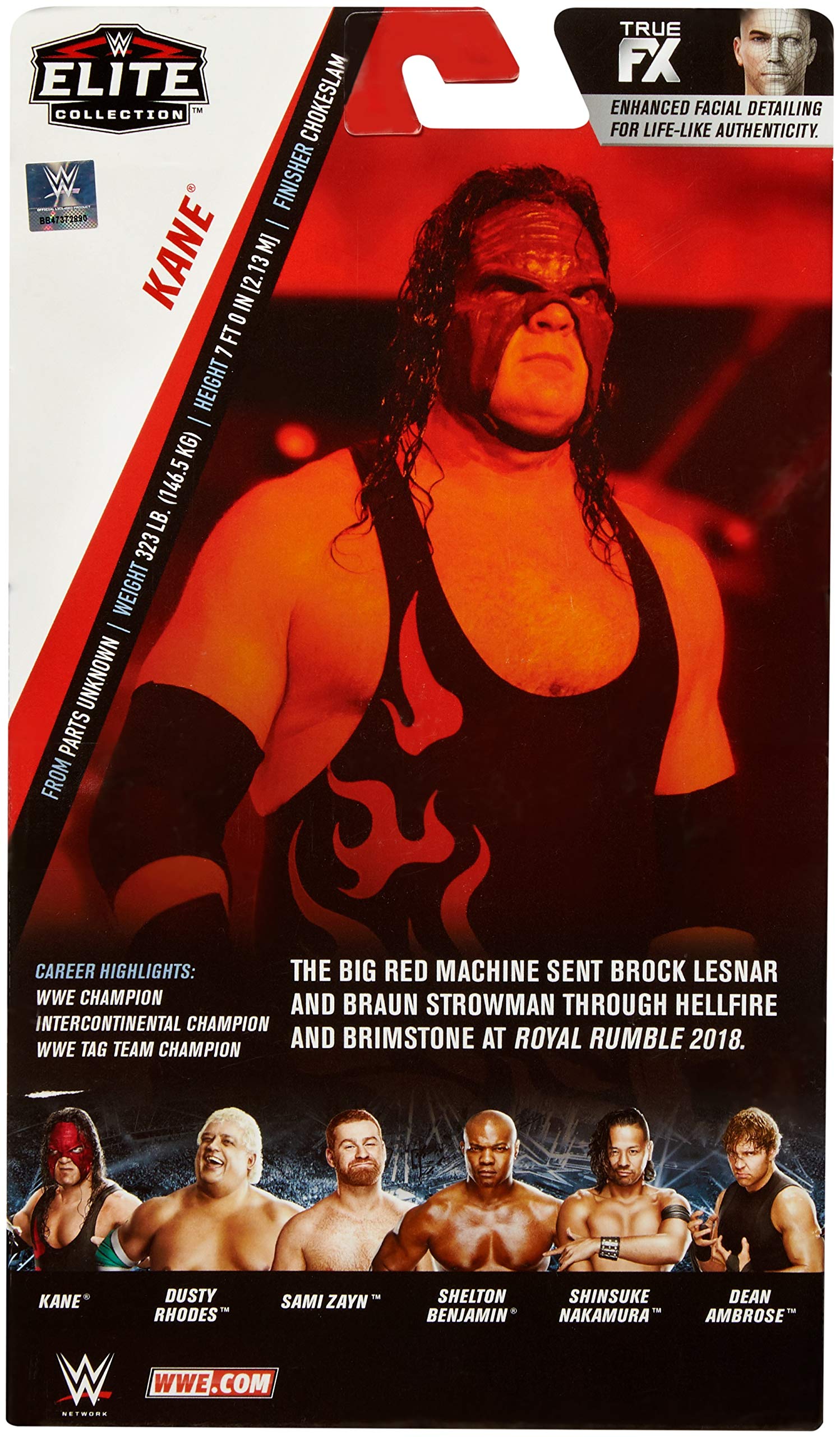 WWE Kane Elite Collection Action Figure - Authentic Collectible Wrestling Toy for Fans & Kids - Perfect for Display, Play, and WWE Themed Parties