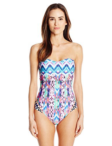 Kenneth Cole Reaction Women's In Aruba Bandeau One Piece Swimsuit - Stylish Monokini Bathing Suit for Beach, Pool & Summer Vacations