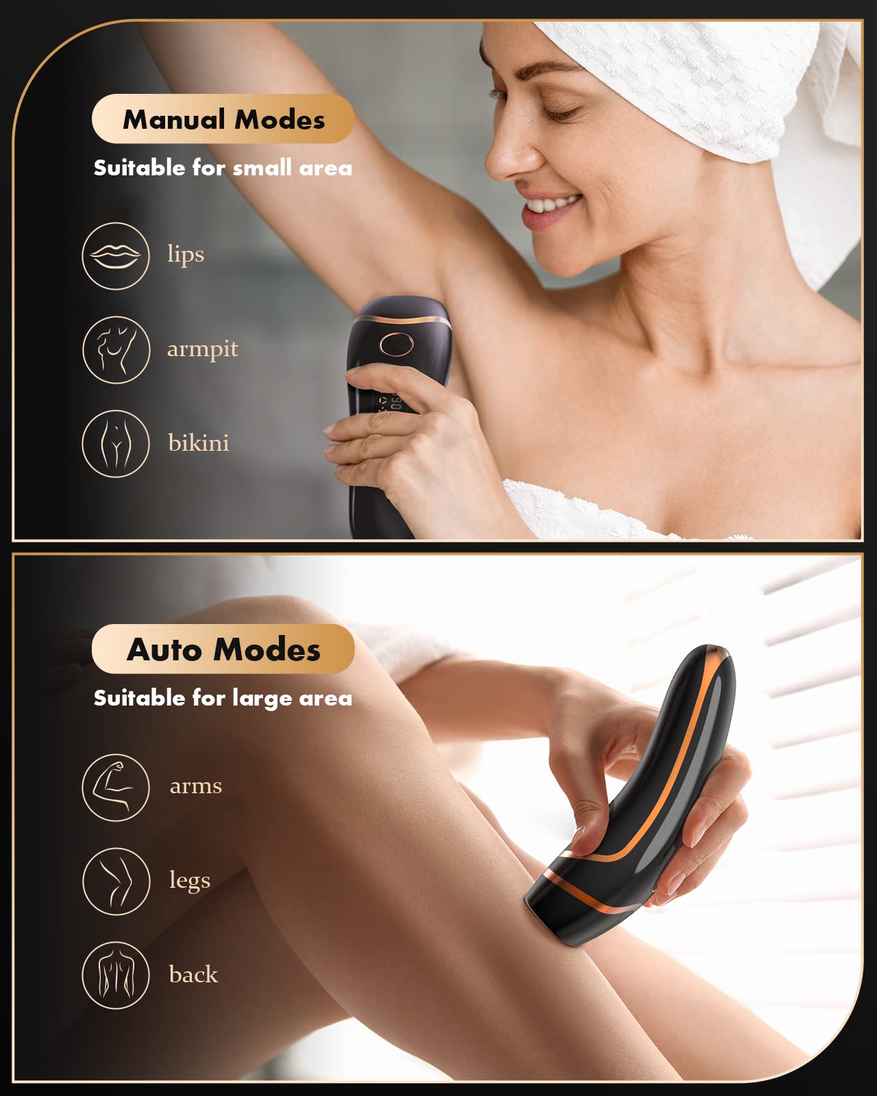 Best IPL Laser Hair Removal Device for Women & Men - Permanent Hair Removal for Face, Upper Lip, Chin, Bikini, Legs & Body - At-Home Hair Removal System for Smooth Skin | Perfect for Facial Hair, Bikini Line & Full Body Hair Removal
