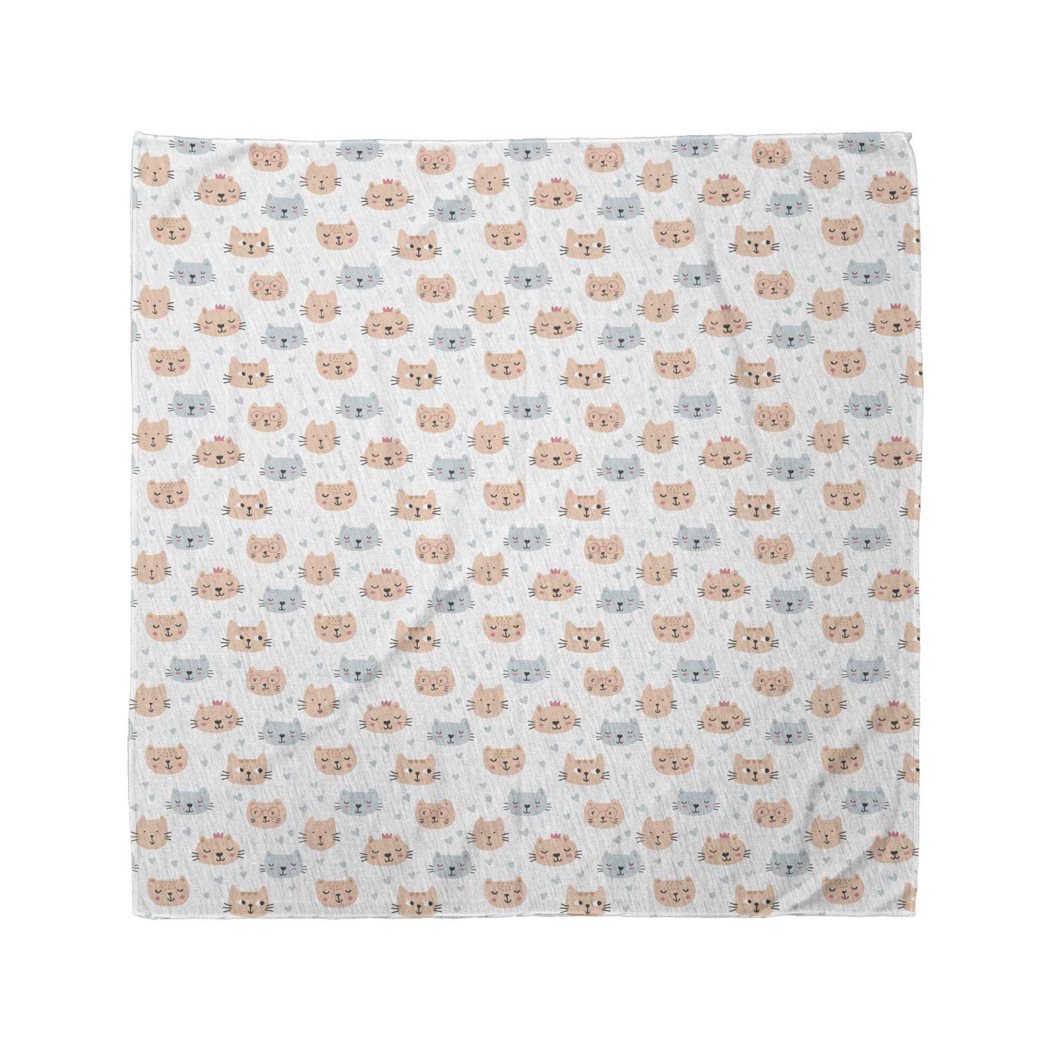 Ambesonne Cat Bandana - Doodle Style Pet Themed Unisex Head & Neck Tie for Dogs & Cats | Perfect for Pet Parties, Halloween Costumes & Daily Fashion Accessories