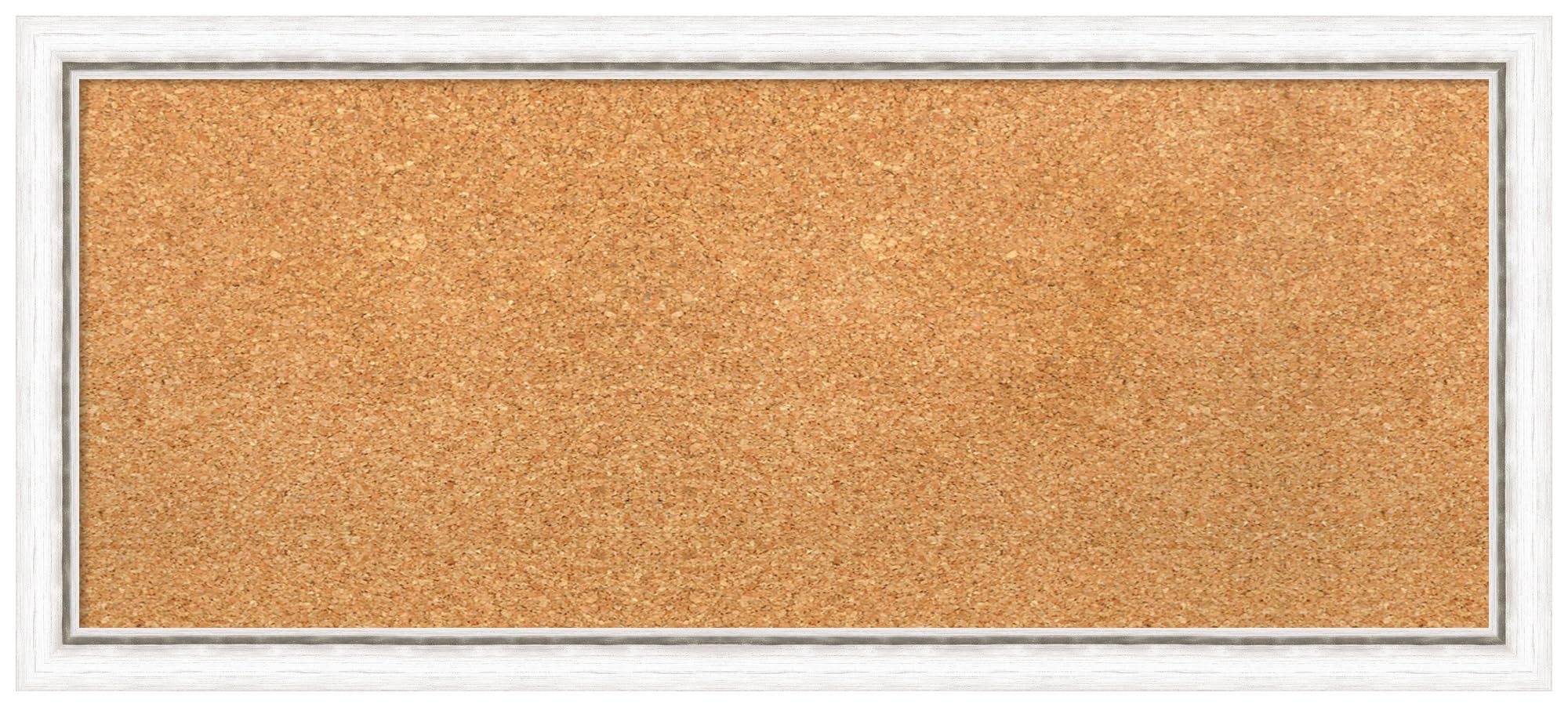 Amanti Art 14x32 Natural Cork Board with White Wood Frame - Vision Board, Office Decor & Home Organization Pinboard | Perfect for Displaying Photos, Notes & Inspirational Items in Home, Office or Dorm