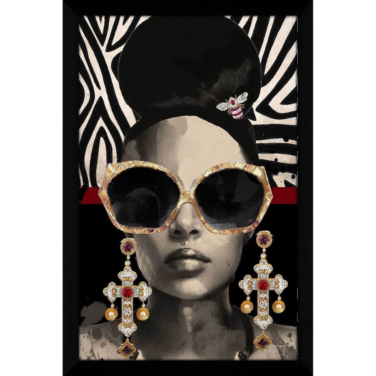 Jodi Print Afrique Model 4 Acrylic Wall Art - Modern African Home Decor for Living Room, Bedroom & Office