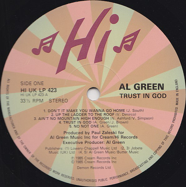 Al Green - Trust In God Vinyl LP Album (NM or M Condition) - Perfect for Soul Music Collectors & Vinyl Enthusiasts