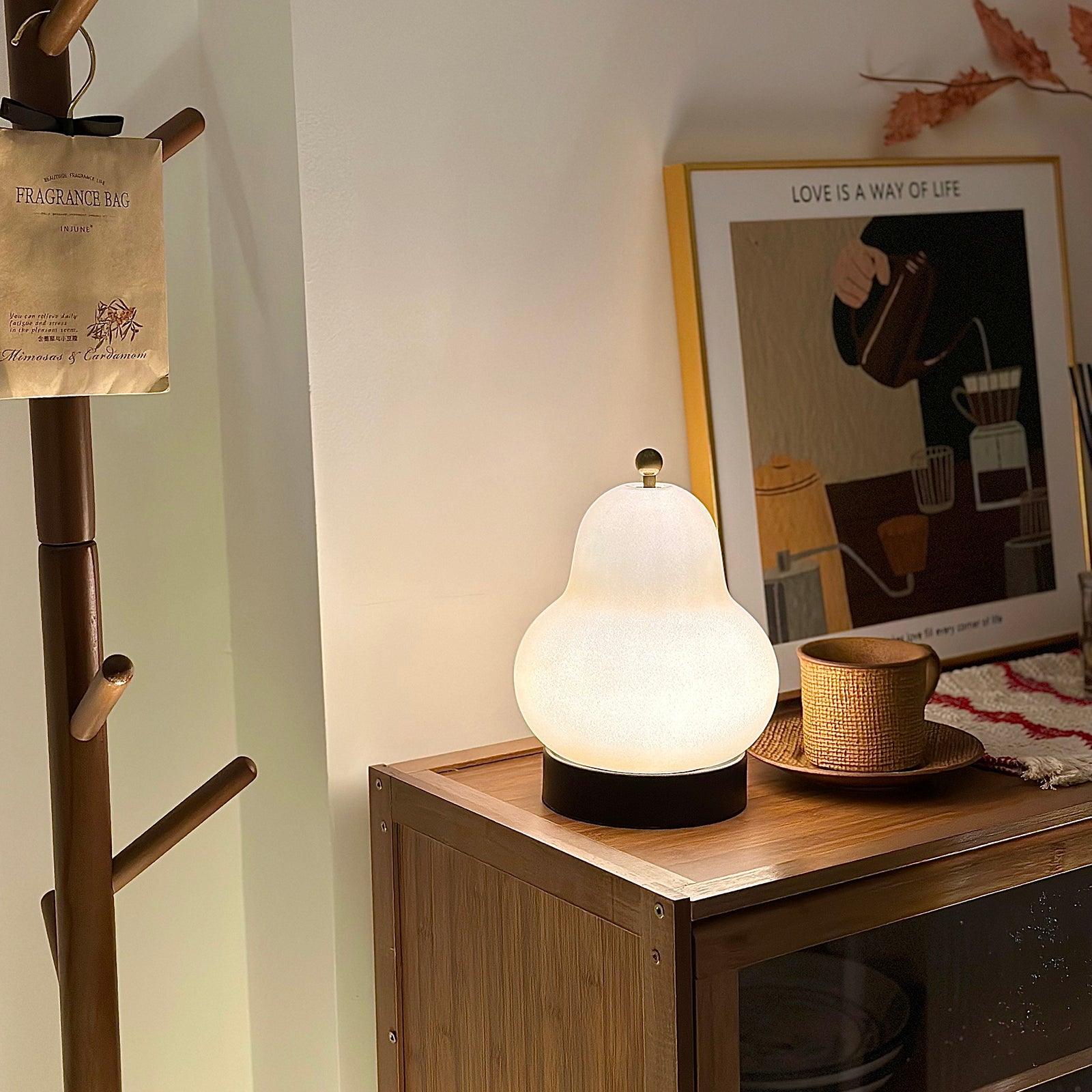 Pear Rechargeable LED Table Lamp with Built-in Battery - Perfect for Bedroom, Office, and Night Reading