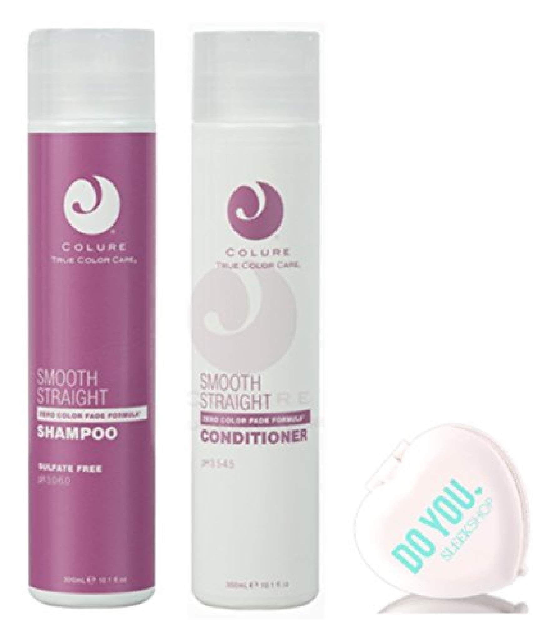 Colure Smooth Straight Shampoo and Conditioner Set for Frizz-Free Hair - 10.1oz/300ml Duo with Free Compact Mirror - Perfect for Travel, Salons & Daily Hair Care