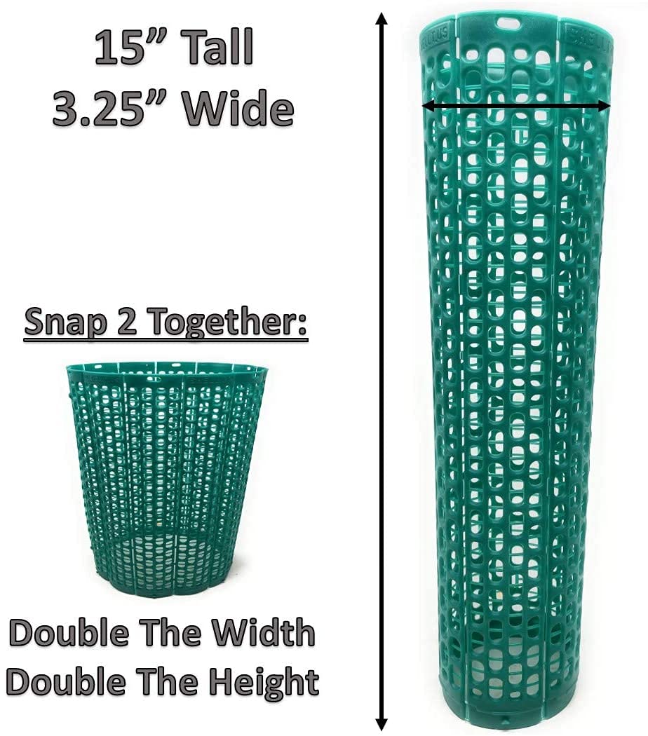 Expandable Tree and Plant Guard Protector - Green Trunk Bark Wrap for Saplings, Vines & Landscape Plants - Protects from Trimmers, Weed Whackers & Animals (24-Pack) - Perfect for Garden, Yard & Nursery Protection