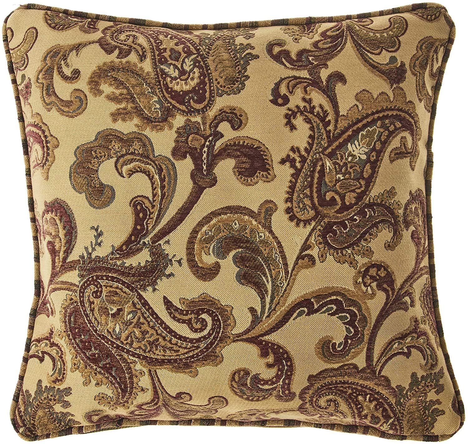Luxury 6-Piece Heavyweight Paisley Chenille Comforter Set with Exotic Blooms - King Size Bedding for Master Bedroom & Guest Room Decor