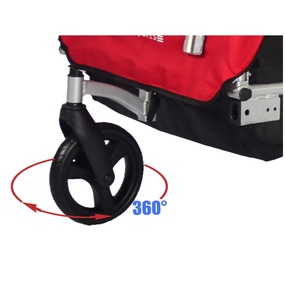 Veelar 2-in-1 Bike Trailer & Stroller - Double Seat Bicycle Carrier for Toddlers & Kids - Convertible Jogger for Outdoor Adventures, Park Visits & Family Cycling