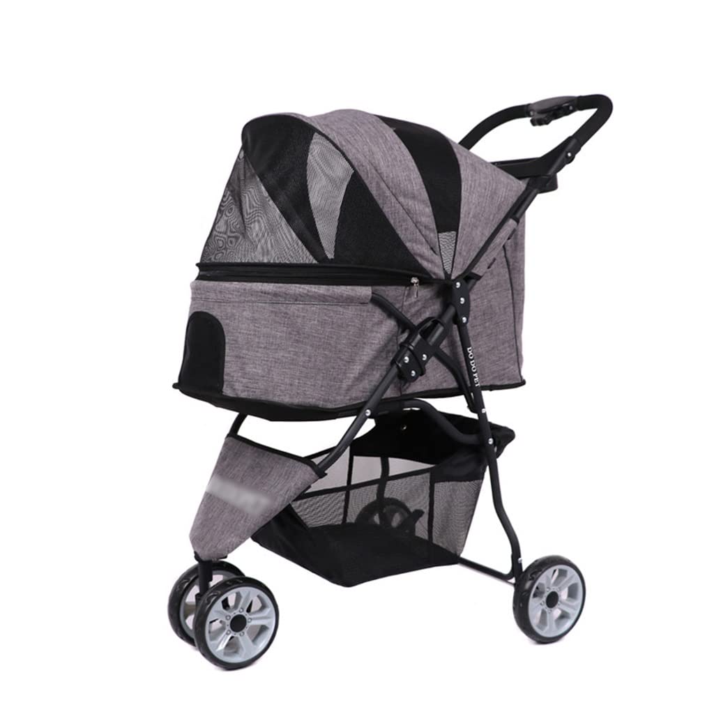 Medium Dog Stroller - Foldable Pet Stroller for Small to Medium Dogs, Lightweight & Durable (Light Grey, 83x54x95cm) - Perfect for Outdoor Walks, Vet Visits & Shopping Trips