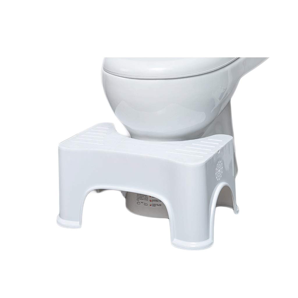 **White Toilet Stool Squatty Potty - Ergonomic Bathroom Squatting Step Stool for Proper Posture & Better Digestion | Supports Healthy Bowel Movement | Ideal for Home, Office & Travel Use**
