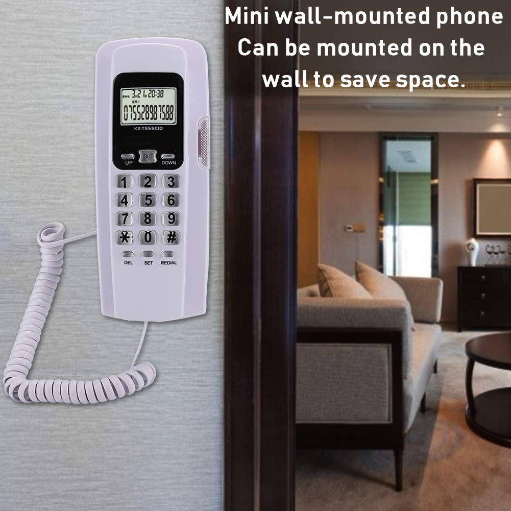 **Corded Telephone with Caller ID & Backlight - Home Office Phone for Home, Office, Restaurant, Hotel - Compact & Reliable (White)**    *(Perfect for clear communication in busy environments like offices, restaurants, and hotels, or as a reliable home landline phone.)*