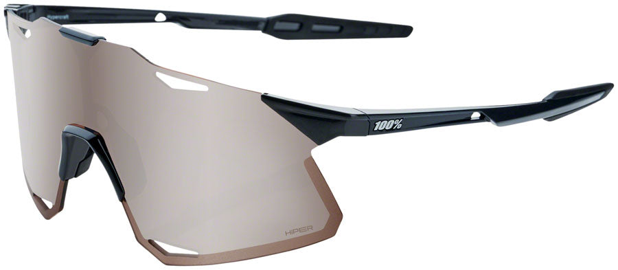 Hypercraft 100% UV Protection Sunglasses - Gloss Black Frame with Soft Gold Mirror Lens for Men & Women | Outdoor Sports, Driving, Beach & Fashion Accessory