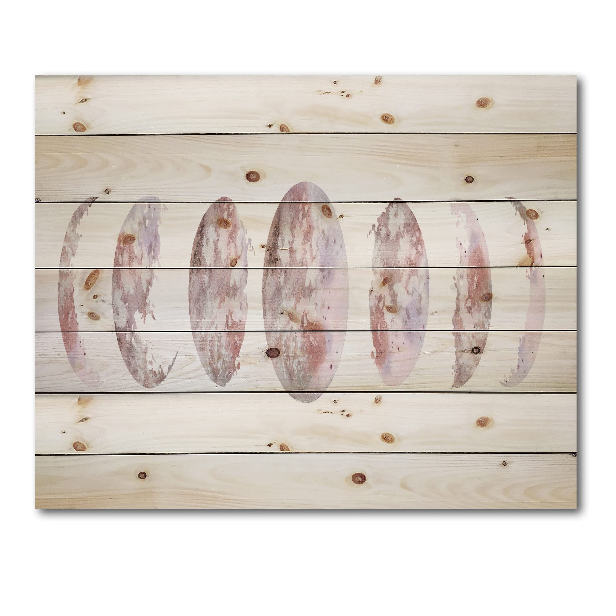 DesignQ Moon Phases Wood Wall Art - Modern Pink Astronomy Decor, Large Contemporary Space-Themed Pine Wood Wall Panels for Living Room, Bedroom & Office Decor