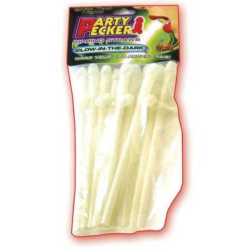 Glow in the Dark Party Sipping Straws - Fun Novelty Drinking Straws for Cocktails, Mocktails & Themed Parties (6-Pack)