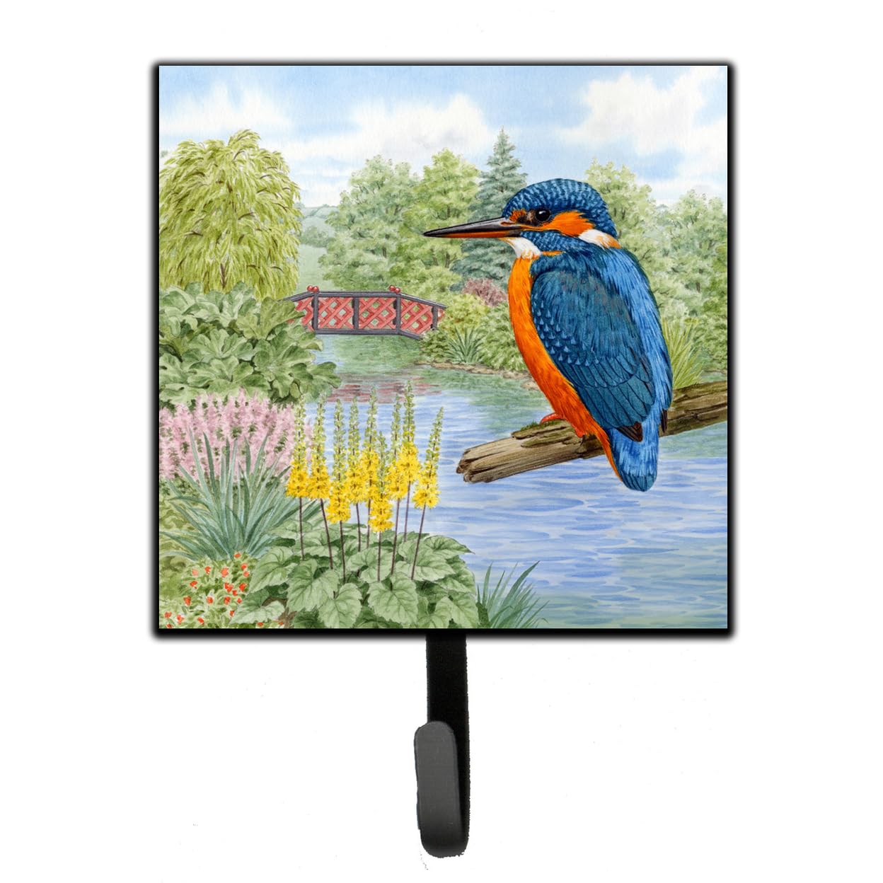 Kingfisher by Sarah Adams Leash & Key Holder - Colorful Wall Decor for Home, Office or Entryway - Caroline's Treasures ASAD0692SH4