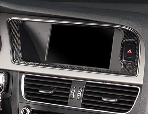 Premium Carbon Fiber GPS Navigation Cover Trim for Audi A5 & S5 (2008-2016) - Upgrade Interior Dash Protection & Style for Daily Commute & Road Trips