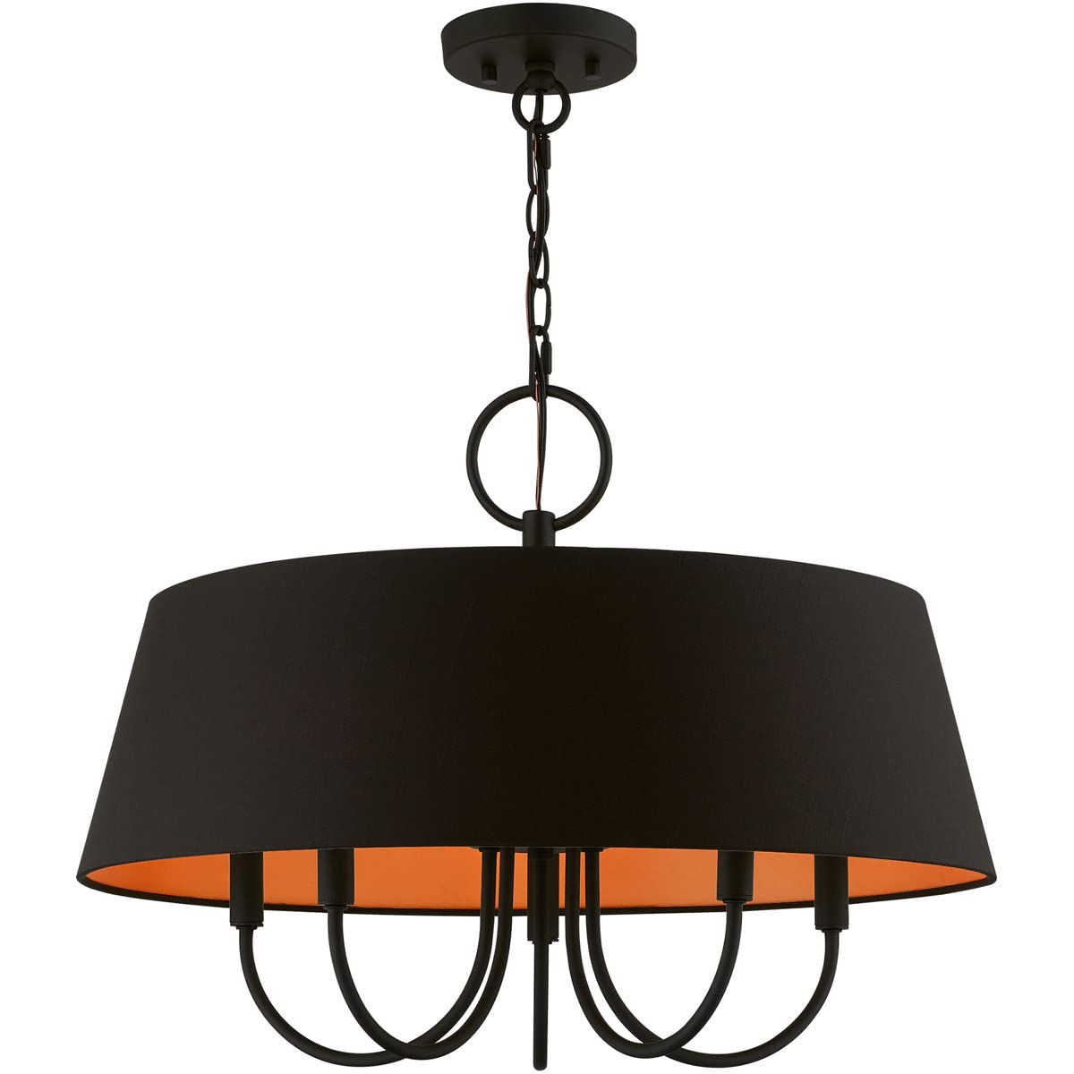 Livex Lighting 51355-04 Palma Black Pendant Chandelier - Modern Ceiling Light Fixture for Dining Room, Kitchen Island & Bedroom Decor