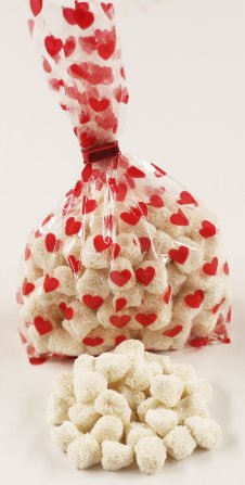 Scott's Cakes Champagne Bubbles Gourmet Chocolate Hearts - 1 Pound Red Heart Gift Bag - Perfect for Valentine's Day, Anniversaries & Romantic Celebrations