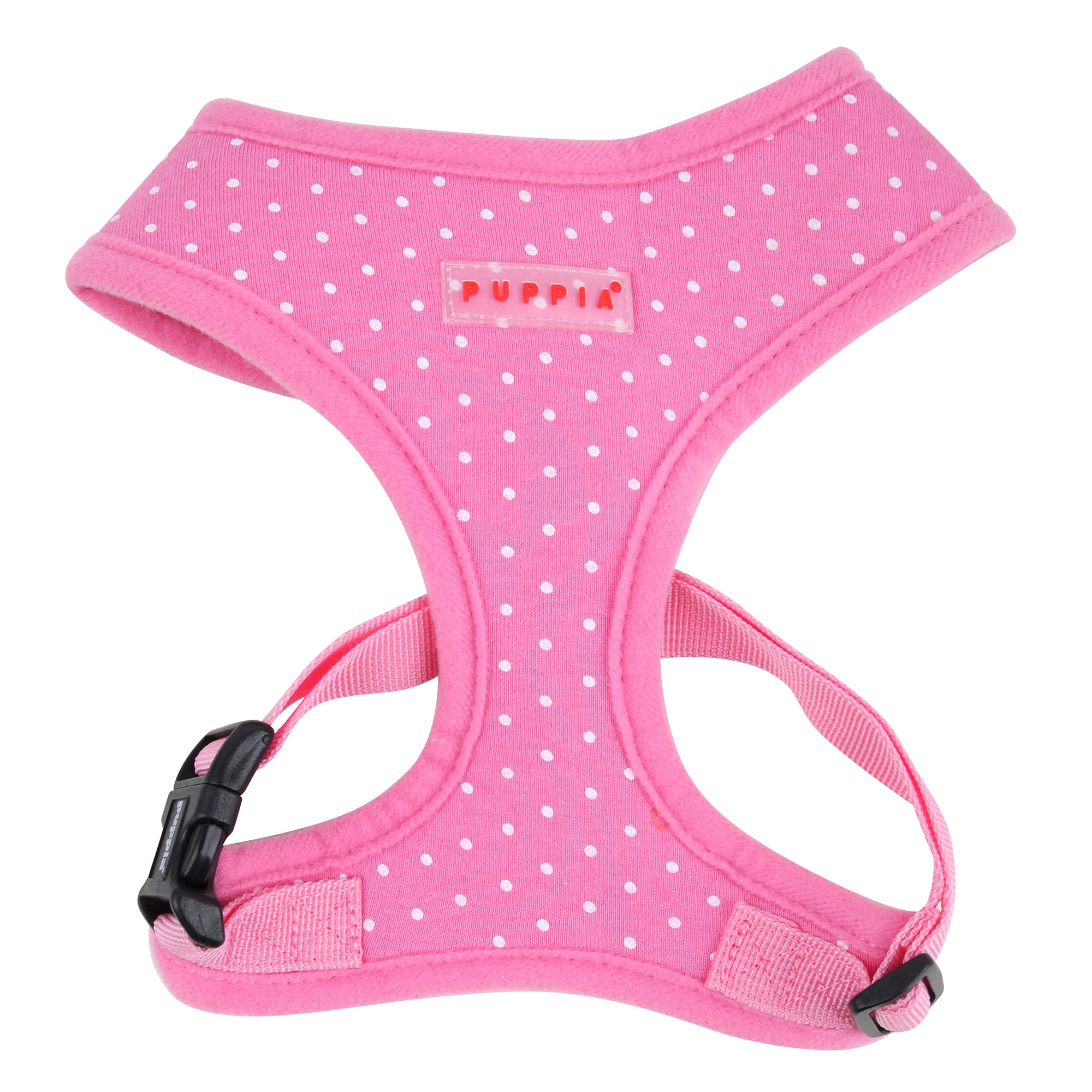 Puppia Dotty No-Pull Dog Harness for Small & Medium Dogs - Pink | Walking & Training