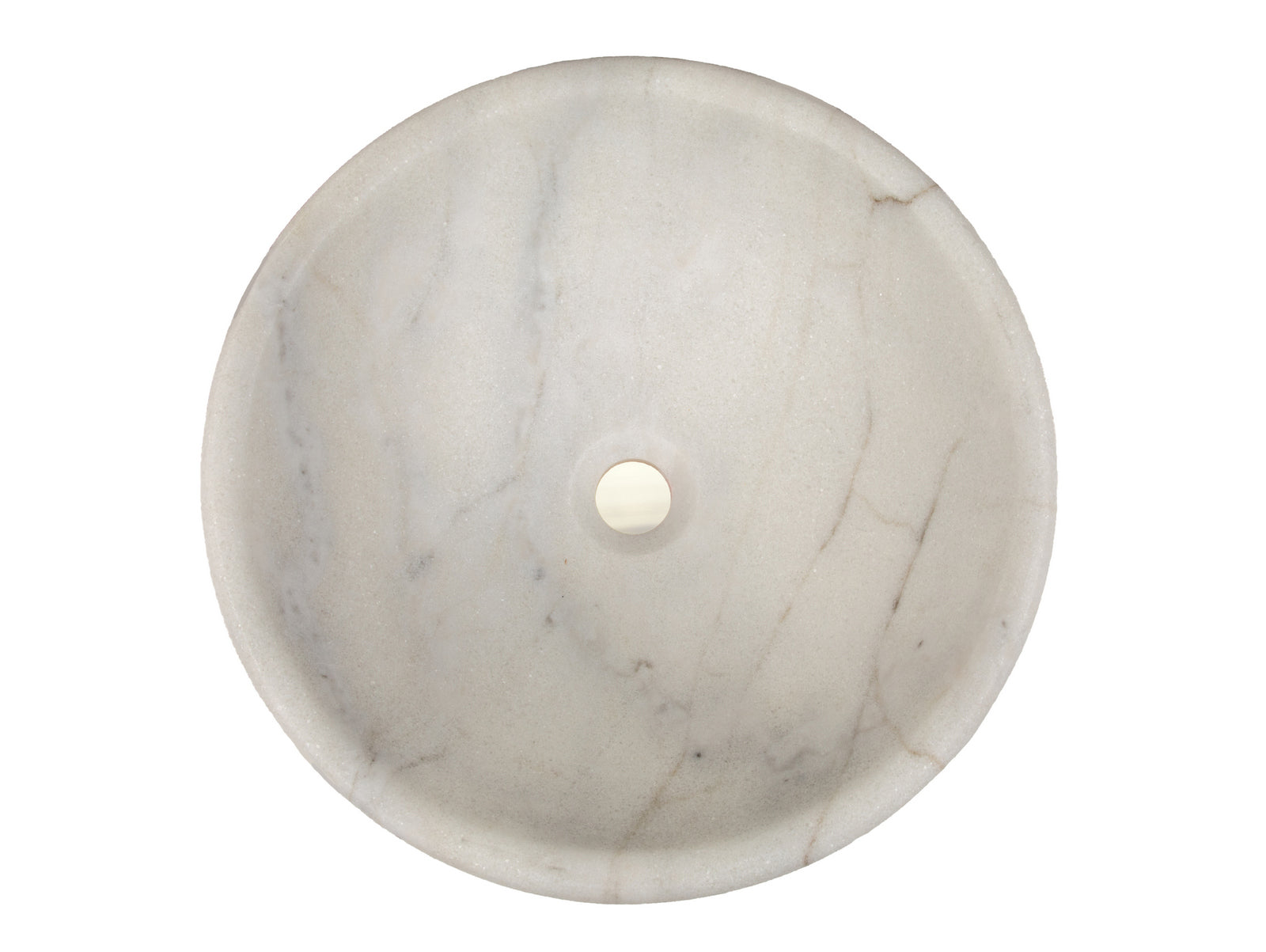 Elegant White Marble Echo Bowl Vessel Sink - Modern Bathroom Vanity Sink for Luxury Home & Hotel Decor