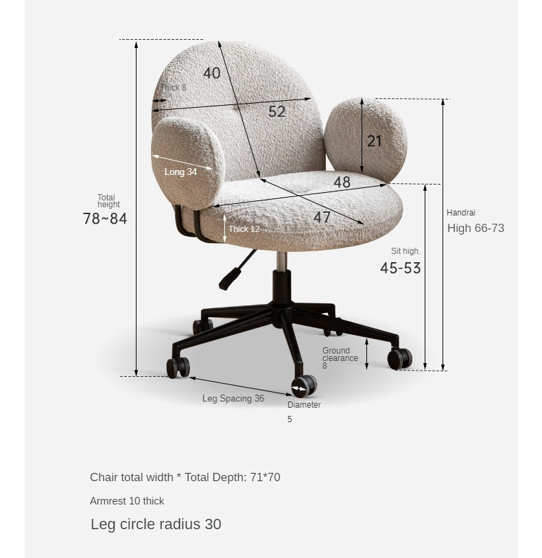 Ergonomic Office Chair with Adjustable Height - Comfortable Computer Desk Chair for Home & Work - Perfect for Long Hours Sitting, Gaming, and Remote Work