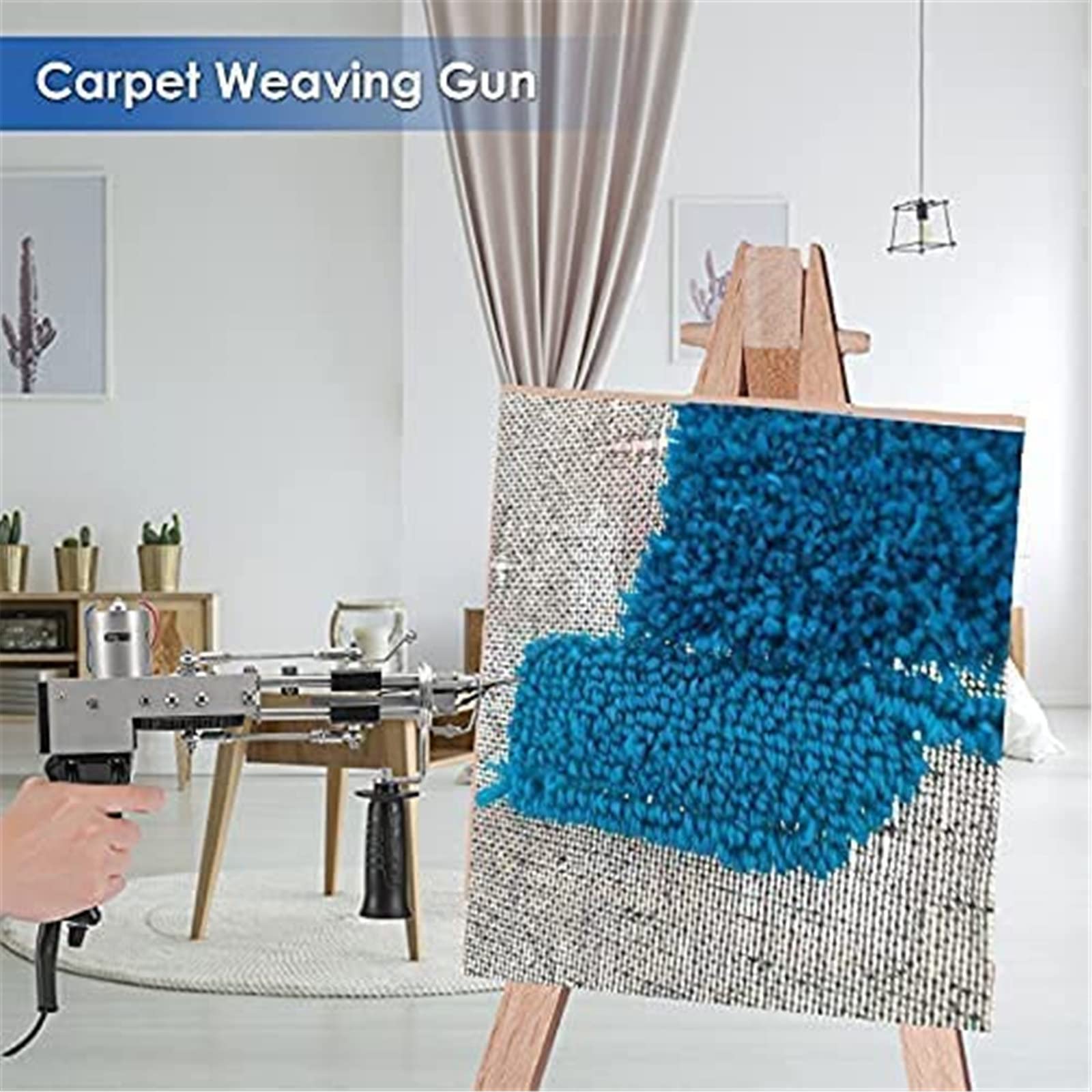 Electric Carpet Tufting Gun - Cut Pile Rug Tufting Machine with 2-in-1 Starter Kit for DIY Home Decor, Handmade Rugs & Craft Projects | Perfect for Beginners & Professional Artists