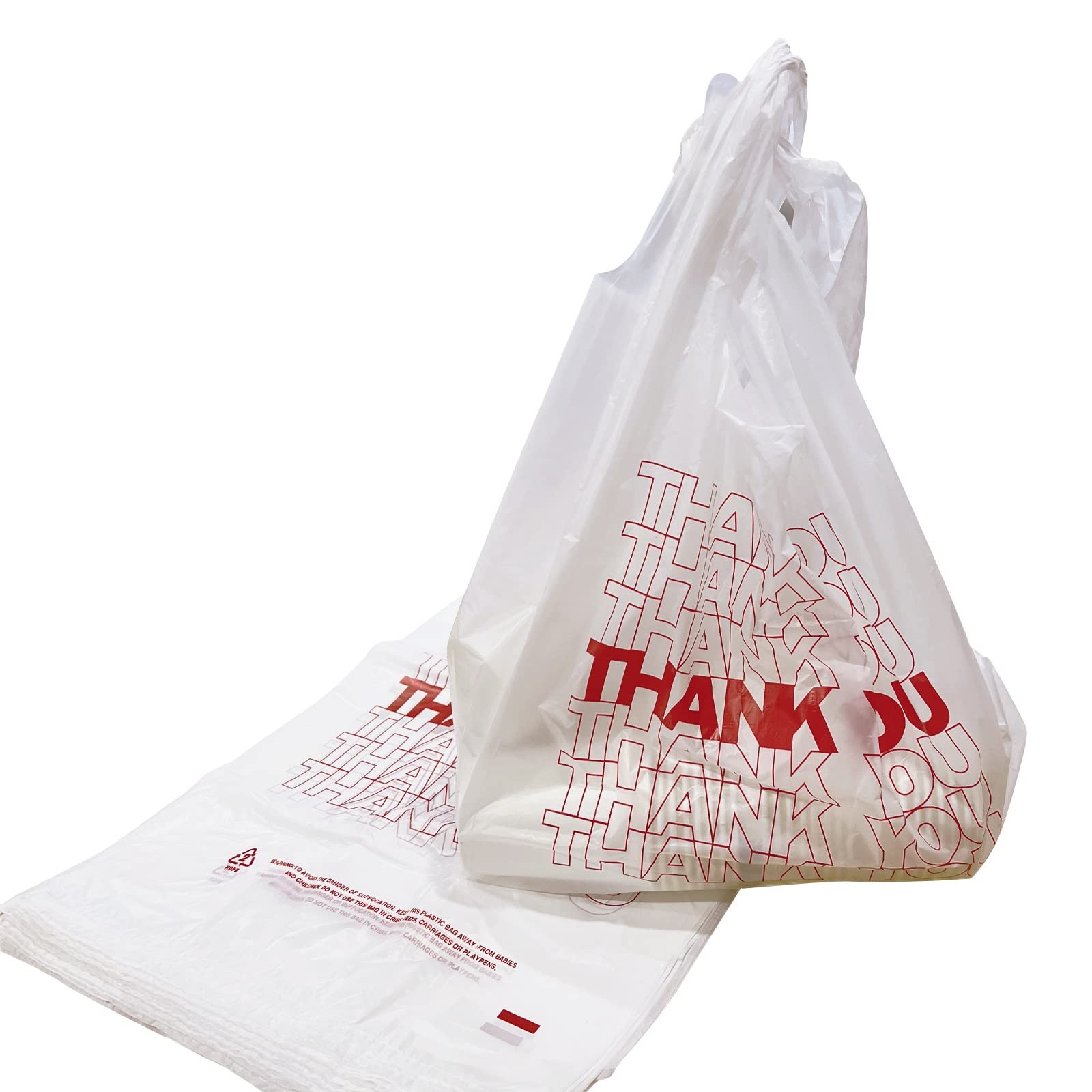 TashiBox 11.5x6.25x21 Inch Plastic Thank You Bags - 15 Micron, 0.6 Mil Thickness (Pack of 308) - Perfect for Restaurants, Convenience Stores & Retail Packaging