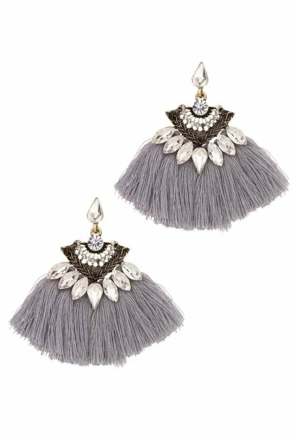 Stylish Crystal Fringe Tassel Earrings for Women - Elegant Dangle Drop Earrings for Party, Wedding & Evening Wear