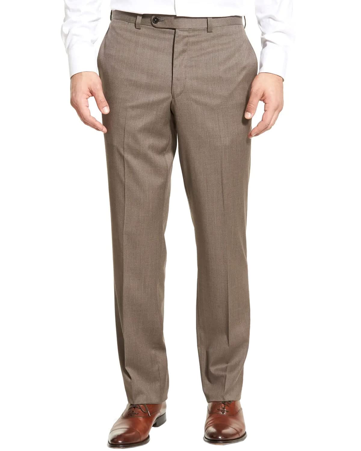 Jack Victor Men's Wool Dress Pants for Office - Professional Business Formal Slacks for Work, Interviews & Special Occasions